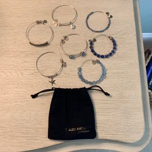 Set of 7 Alex and Ani bracelets